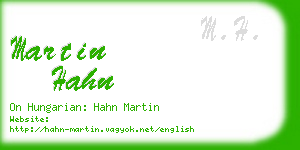 martin hahn business card